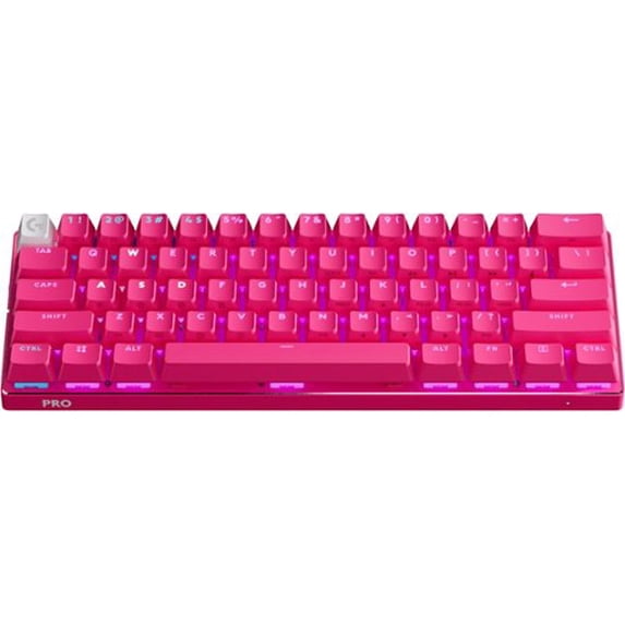 Restored Logitech 920-011940, PRO X 60 LIGHTSPEED TKL 60% Wireless Mechanical Tactile Switch Gaming Keyboard, Magenta, Computer Keyboards, Pink, 1