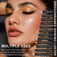 thumbnail image 3 of Lápiz de sombra de ojos morado metálico, delineador de gusano de seda con purpurina, resaltador de larga duración, crema dorada y azul, maquillaje en barra, 1 ud., 3 of 5