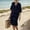 Dark Blue, variant on FRSASU Linen Dresses for Women 3/4 Sleeve Striped Dress Summer V-Neck Boho Vacation Dress Casual Outfits Khaki-A
