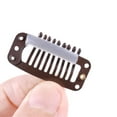thumbnail image 4 of Wig Clips with Rubber Snap Clips Hairpieces 9 Tooth Wig Comb 24pcs(32mm Length Dark Brown), 4 of 4
