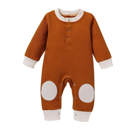 

Toddler Kids Baby Girls Solid Long Sleeve Romper Bodysuit Clothes