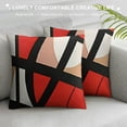 thumbnail image 3 of PRATYUS   Throw Pillow Covers Modern Abstract Red Stripes Gray Black White Acrylic Bold Grey Decorative Pillow Cases Home Decor Square Pillowcases White, 3 of 5