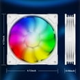 thumbnail image 5 of Elegant Choise 3 Packs PC Case Fans 120mm RGB Computer Fan Quiet Cooling, White, 5 of 10