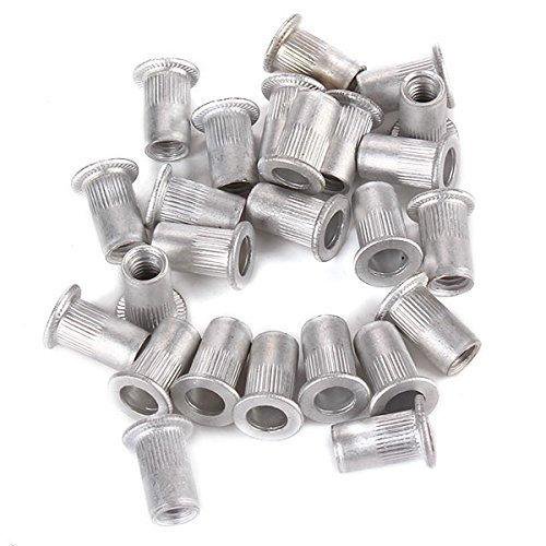 Flat Head Aluminum M5 Rivet Nut Rivnut Nutsert 5mm (Pack of 25)