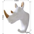 thumbnail image 3 of Gancho con forma de animal, ganchos para abrigos, llavero de pared, exquisito gancho decorativo para ropa, sombreros, batas de baño, toallas (tamaño: rinoceronte, color: oro blanco), 3 of 4
