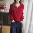 thumbnail image 5 of Hrsba Oversized Cardigan Sweaters for Women Solid Color Long Sleeve Casual Knit Sweater Outerwear, 5 of 5