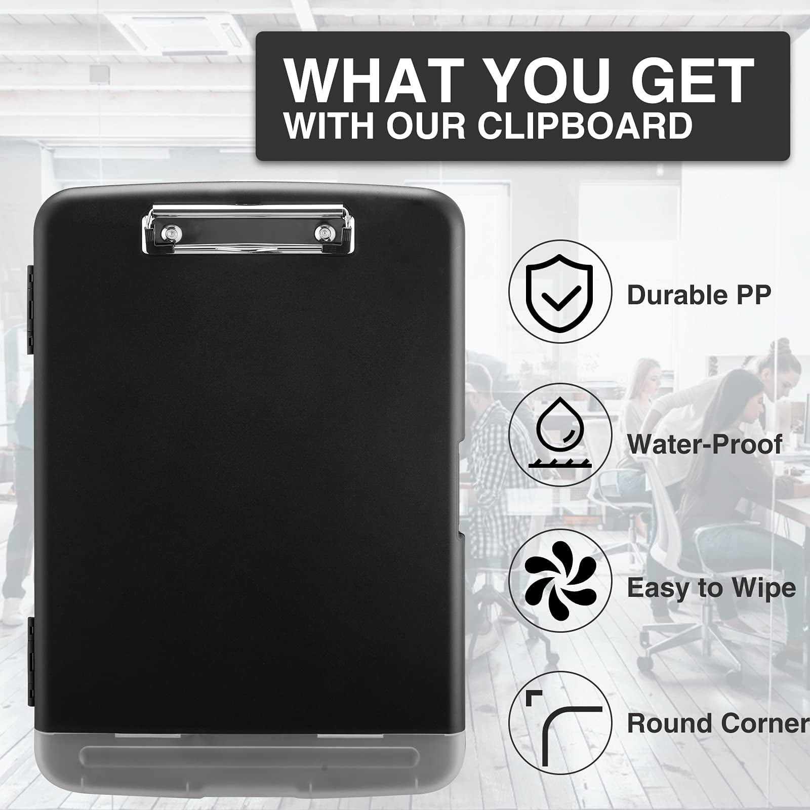 Clipboards With Storage  High Capacity Clip Boards 8.5x11 Heavy Duty Clipboard Folder Plastic Pen Holder For Women Teachers Work School & Office Supplies
