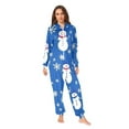 thumbnail image 3 of Snowmen and Snowflakes Adult onesie Pajamas, Crystal Velvet Ultra Soft Warm Jumpsuit for Men and Women, 3 of 7