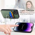 thumbnail image 3 of Allytechgroup Cards Holder Wallet Case for Apple iPhone 15, PU Leather Slim Fit Shell Vintage Cards Slots Ring Holder Stand Easy Grip Phone Case for iPhone 15, Green, 3 of 8