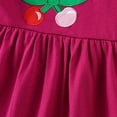 thumbnail image 4 of School Uniform for Girls Ruffle Ruched Short Sleeve Crew Neck Cartoon Print Breathable Dress Back-To-School Dresses for Girls 2 Years, 4 of 7