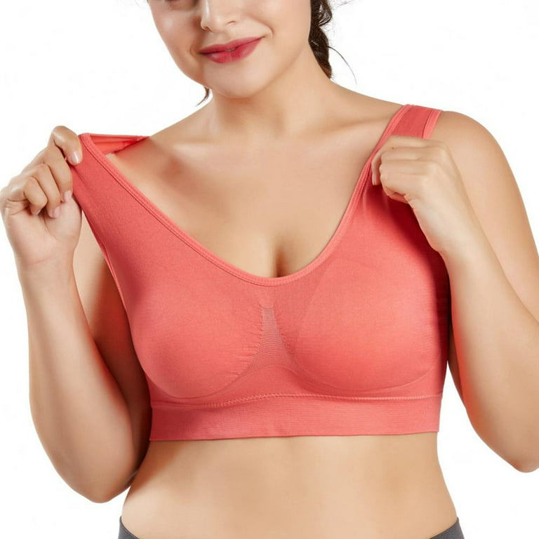 3 Pack Women's Plus Size Pure Comfort Seamless Wirefree Bras,Cozy Pullover  Bra Underwear,Push up Brassiere,Yoga Fitness Tops Sports Bras for Exercise  and Offers Back Support(Beige,XL) 