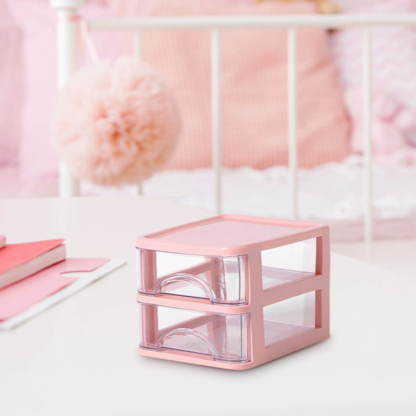 pink mini drawer 3 layer household