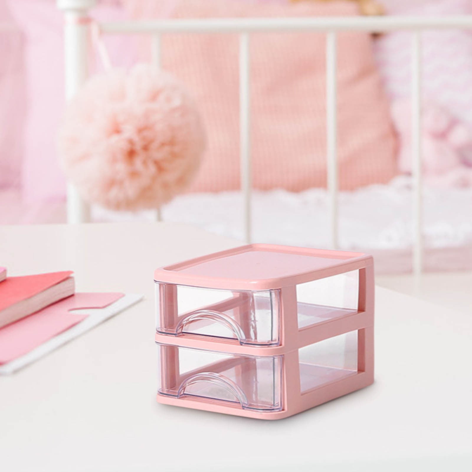 Fwttom Desk Organizer, Versatile Home Office Desk Accessories with Pull-Out Drawers, Desktop Storage Box for Vanity, Bedroom Miscellany, Stationery & Craft Supplies