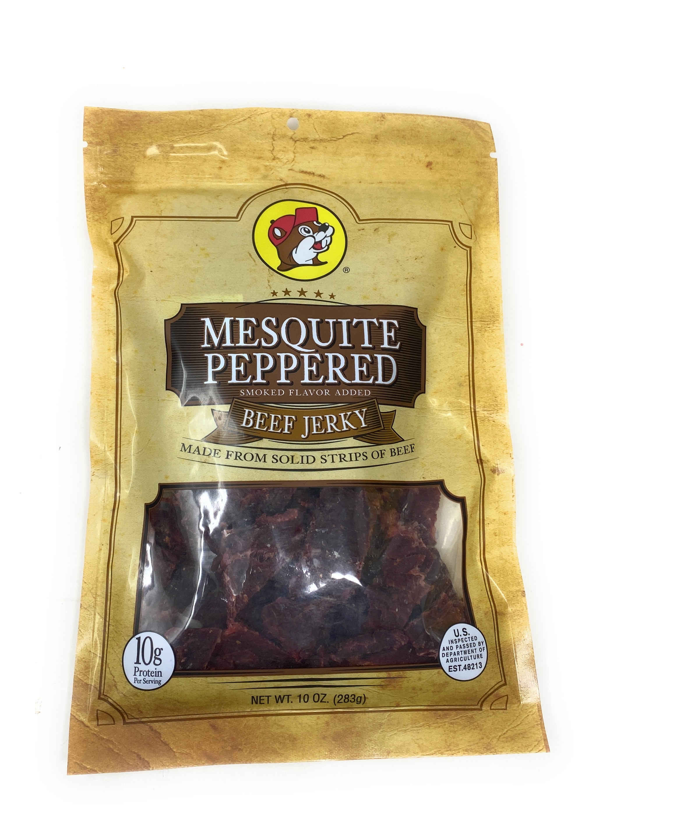 Bucees Mesquite Peppered Smoked Flavored Beef Jerky in Resealable Bag