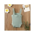thumbnail image 4 of Chollius Baby Girl Boy Knit Romper Adjustable Strap Solid Color Snap Closure Bodysuit Square Neck Halter Sleeveless Jumpsuit, 4 of 7