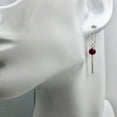 thumbnail image 6 of Natural Precious Gemstone Ruby Sterling Silver Earrings | 1 3/8 Inch Long |, 6 of 7