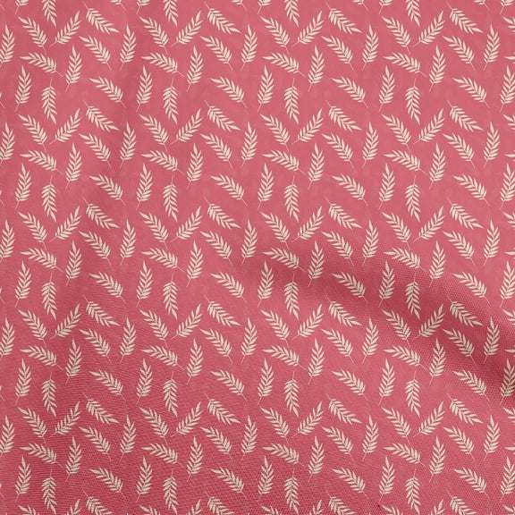 oneOone Cotton Cambric Red Fabric Leaves Dress Material Fabric Print Fabric By The Yard 56 Inch Wide
