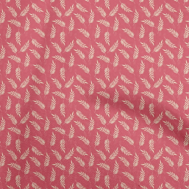 oneOone Rayon Red Fabric Leaves Fabric For Sewing Printed Craft Fabric By The Yard 56 Inch Wide
