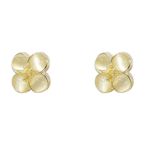 Pendientes de cuatro hojas para mujer, diseño ligero, temperamento, pendientes exquisitos y compactos de alta gama