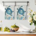 thumbnail image 3 of Underwater Turtle Kitchen Towels Set of 2, Coastal Coral Starfish Summer Ocean Reefs Absorbent Dish Towels for Kitchen, Microfiber Hand Towel, Quick Drying Tea Towel for Cleaning Dishcloths, 3 of 7