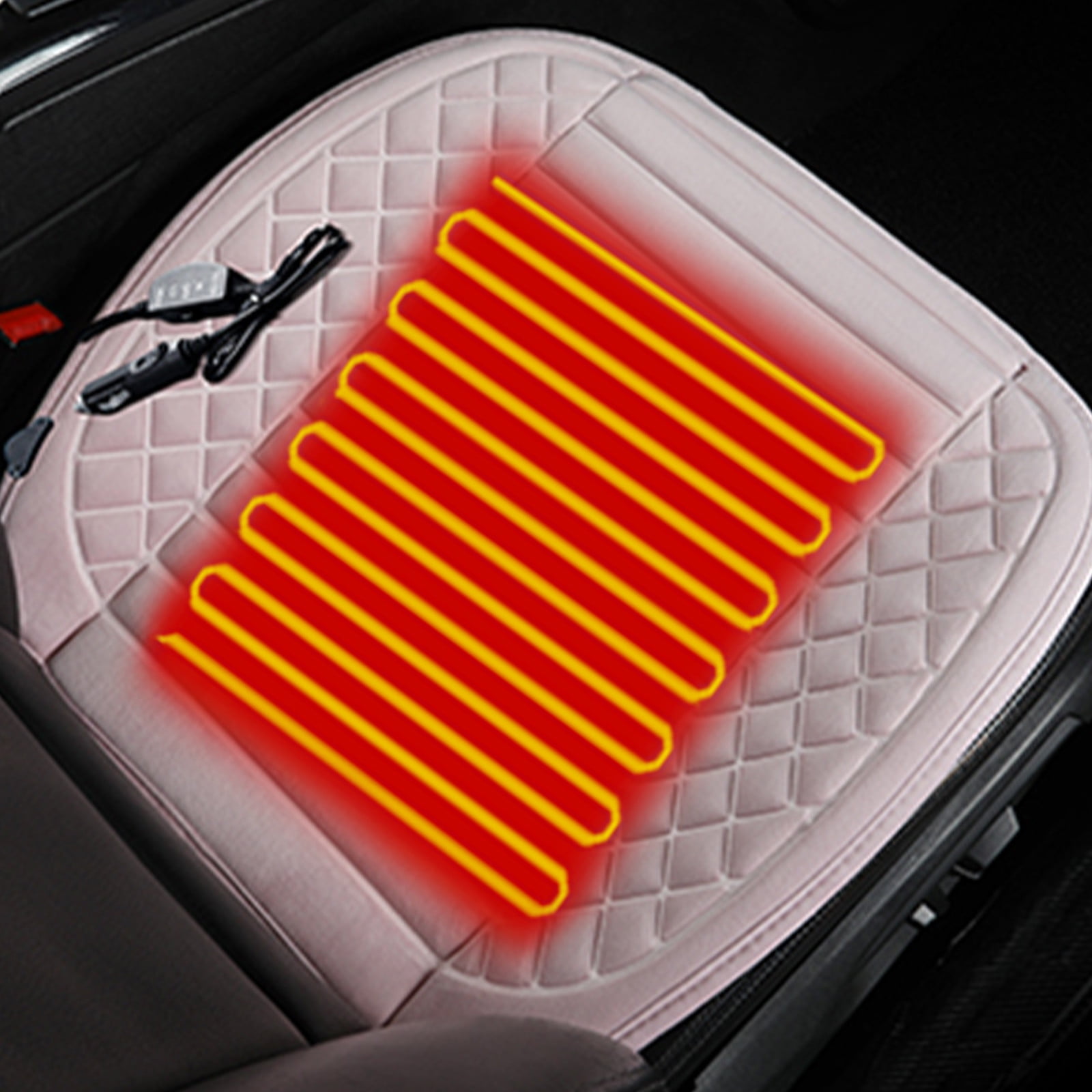 Lingouzi Seat Cover Cushion with Heat Winter Heated Seat Cover with
