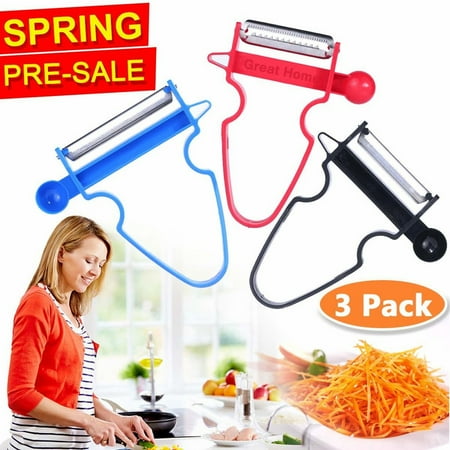 Basket For Onion And Potato 3 pcs Multi-function Peelers, Fruit Vegetable Peeler Carrot Potato Peeler Cabbage Slicer Multifunctional Cutter Peel Onion Shredder for Home Outdoor Vegetable Kitchen ()