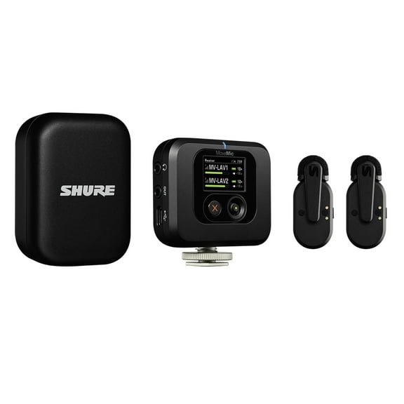 Shure MoveMic Two Receiver Kit - 50 Hz to 20 kHz Frequency Response - 98.43 ft Operating Range
