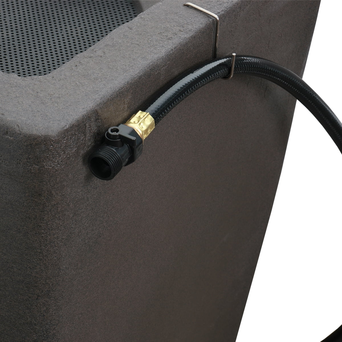 Algreen Madison Rain Barrel, 49 Gallon, Brownstone Resin