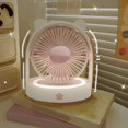 thumbnail image 3 of EUDIDV Portable Lighted Fans​ Cute Bear Fan Girls Dormitory Desk Fan Three Speed Strong Wind Light Night Light Male Student Small Fan;Fans with Illumination, 3 of 7