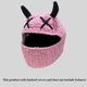 thumbnail image 4 of Eye Catching Plush Motorcycle Helmets Protective Cover Knitted Full Face Helmets Scratchproof Cover for Rides Adventures white horns, 4 of 5