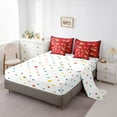 thumbnail image 5 of Feelyou Romantic Red Rose Bedding Comforter Set 7pcs for Girl, Spring Flower Botanical King Bedding Sets, Retro French Style Reversible Bed Sheets, Breathable Home Decor, 5 of 8
