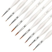 Artisan's Touch 9-Piece Miniature Painting Brush Set - Fine Detail Brushes for Acrylic, Watercolor, Face, Nail, Scale Model Painting - Line Drawing Kit (White)