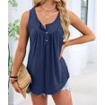 thumbnail image 6 of Women'S Flowy Tank Tops Summer Sleeveless Loose Fit Pleated Tunic Shirts Dark Blue XXL, 6 of 9