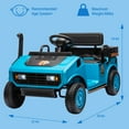 thumbnail image 7 of LUIBAS 24V 4WD Kids Ride on Golf Cart Battery Powered Toy Tractor Ride-On Electric Car Ride on Truck with Remote Control, Bluetooth, Music, Rear Storage Box, EVA Rubber Tires, Blue, 7 of 7