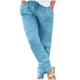 thumbnail image 2 of Aloohaidyvio denim jeans for women ,Women Casual Print Pants Wide Leg Pants Loose Pocket Pants, 2 of 6