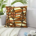 thumbnail image 5 of LNWH Decorative Pillow Covers, Autumn Brown Abstract Mosaic Square Sofa Decorative Knit Pillow Case, 22"x22", 5 of 8