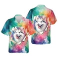 thumbnail image 3 of Funny Watercolor Adorable Siberian Husky Peeking Through Torn Paper Effect Hawaiian Shirt Breathable Summer Unisex Merch Husky Dog Lover Gifts - 00026, 3 of 6