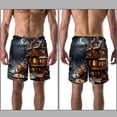 thumbnail image 3 of luoweisi Men's Beach Shorts Quick Dry Swim Trunks with Mesh Lining Christmas Night S, 3 of 5