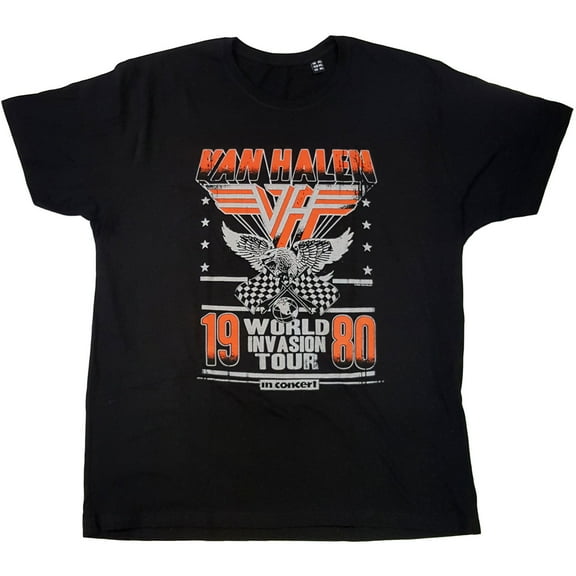 Men's Van Halen Invasion Tour '80 T-shirt Small Black