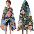 thumbnail image 3 of Pioneer Flower Floral Print Pattern Hooded Bath Towel，60"x35" for Ages 3 To 12 Kids, Quick Dry Lightweight Soft Microfiber Hood Beach Towel Cover Up for Kids, 3 of 7