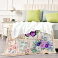 thumbnail image 5 of 70th Birthday Blanket, 70 Year Old Gifts for Women, Happy 70th Birthday Gift Ideas, Butterfly Flower Throw Blanket Decorations Gifts for Birthday Anniversary Christmas Warm Flannel Blankets 50x60, 5 of 6