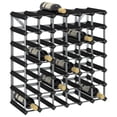 thumbnail image 1 of vidaXL Wine Rack for 42 Bottles Black Solid Pine Wood, 1 of 3