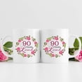 thumbnail image 3 of 90th Birthday Gifts for Women - 90 Years Loved with A Garland Birthday Mug - 90 Year Old Present Ideas for Grandma, Mom, Daughter, Sister, Wife, Friend, Cousin, Aunt, Coworker - 11 oz Coffee Mug, 3 of 6