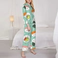 thumbnail image 4 of Junzan Kawaii Sushi Print Womens Pajama Sets,Long Sleeve Button Down For Women Pjs 2 Piece, 4 of 9