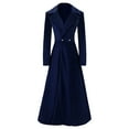 thumbnail image 2 of Women's Lightweight Retro Asymmetric Long Velvet Coat for Halloween and Christmas Casual Wear, 2 of 6