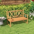thumbnail image 5 of Costway 2-Person Bench  Patio Acacia Wood Outdoor Loveseat Chair Garden Natural, 5 of 9