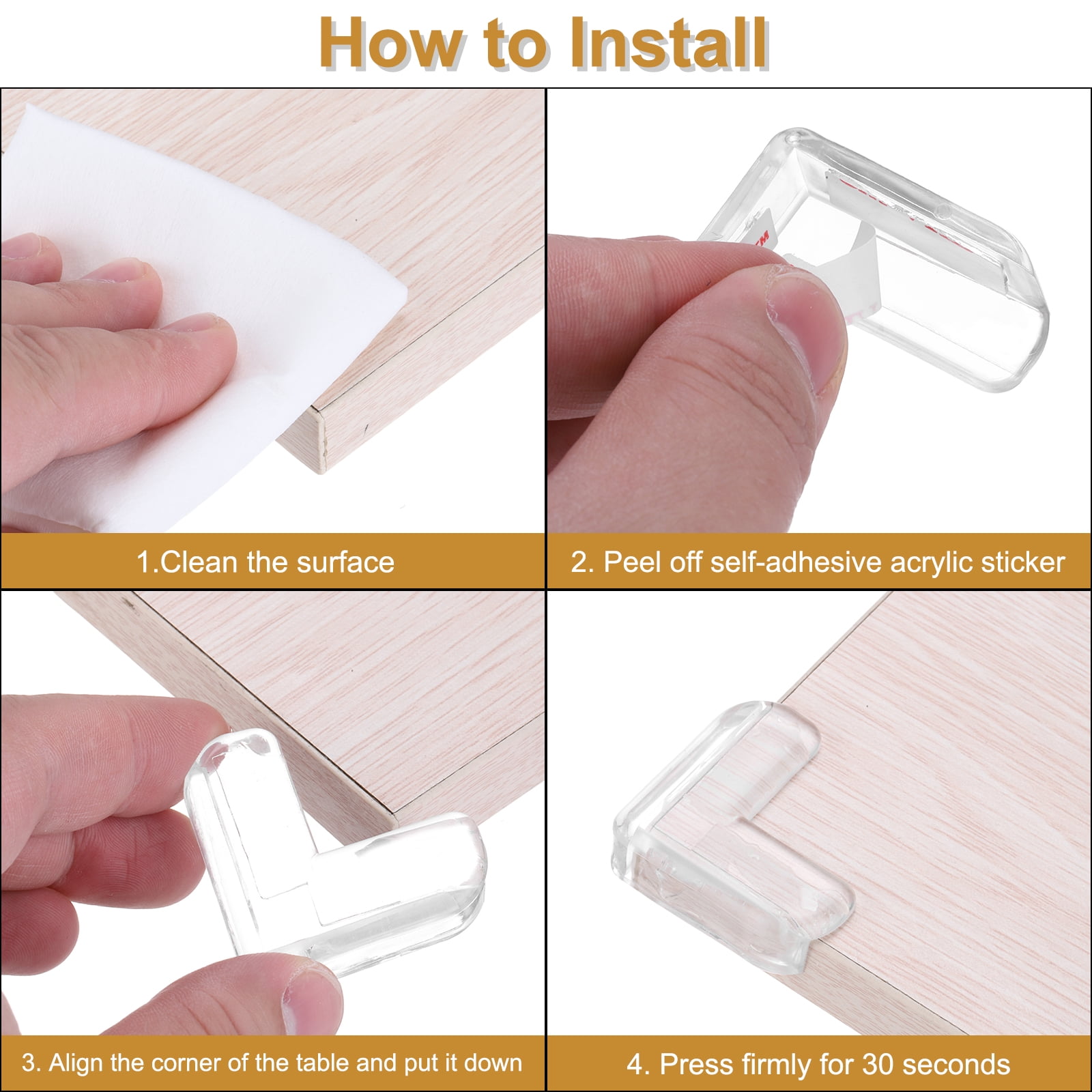 Unique Bargains 12pcs Durable Corner Protectors for Table Furniture Safety Clear