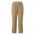 thumbnail image 3 of Sexlip Womens Straight Leg Pants Summer elastic waist tapered leg lightweight fabric breathable wrinkle resistant for Casual Sports wear Yellow XL, 3 of 8
