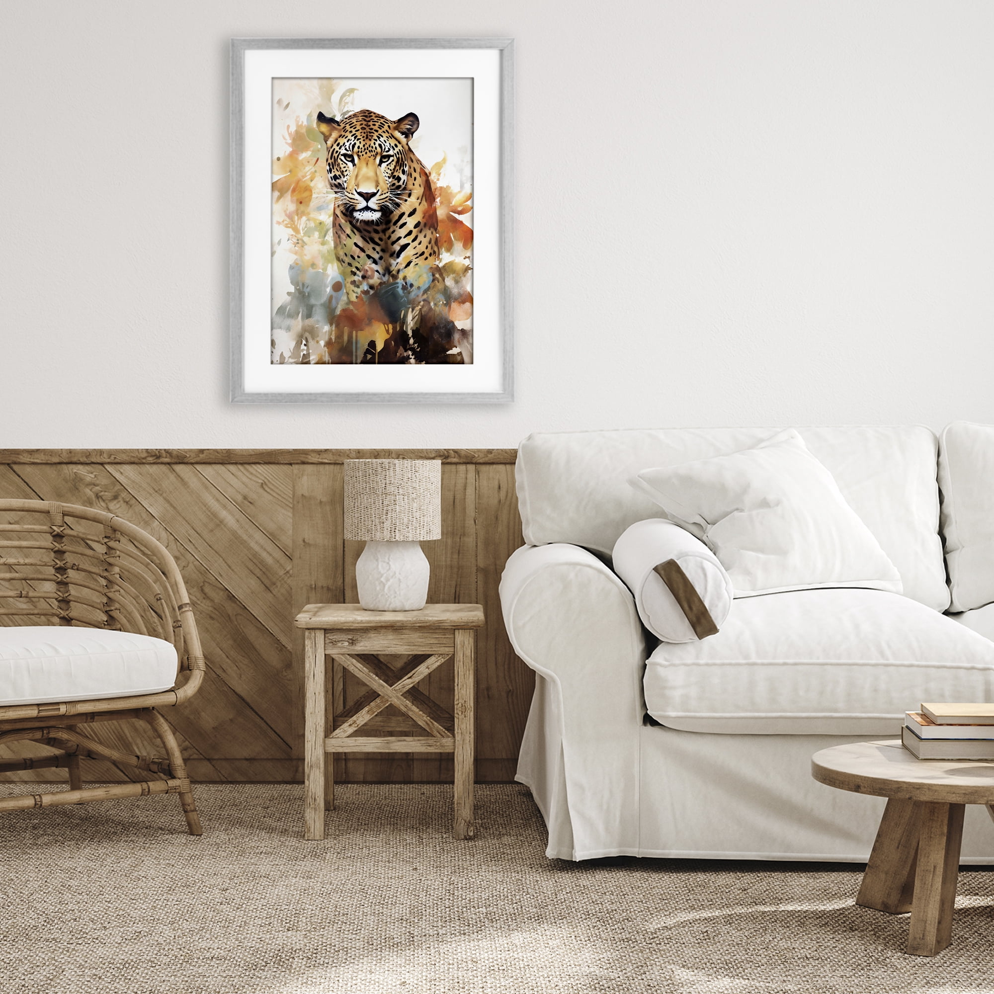 Stupell Industries Wild Cheetah Grace Gray Framed Print Under Glass, design by Ray Powers
