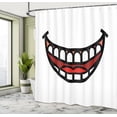 thumbnail image 4 of Ambesonne Smile Shower Curtain, Cartoon Design Open Mouth, 69"Wx75"L, Charcoal Grey and Vermilion, 4 of 4